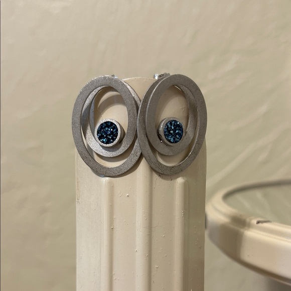Sterling silver & Drusy earrings - Picture 1 of 3